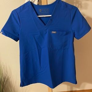 Figs Royal Blue Catarina One Pocket Scrub Top, Size XS